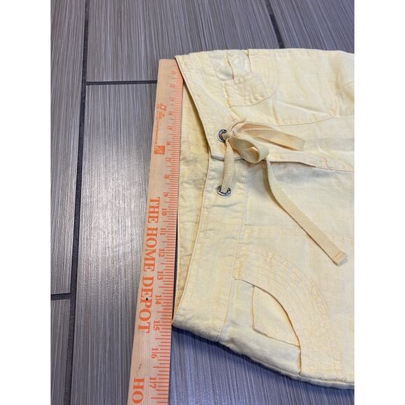 Luxury Linen relaxed breathable butter-yellow coastal breezy wide leg pants sz 8 - Picture 7 of 11